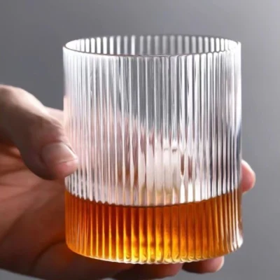 Tazze verticali Tazze da caffè Semplici tazze d'acqua gessate Bicchiere da whisky classico creativo